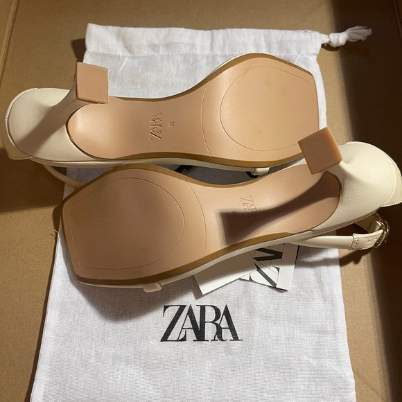 NWT ZARA LEATHER HEELS - Picture 8 of 15